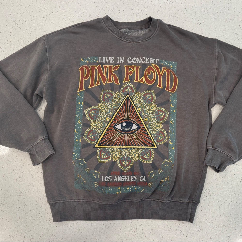 Pink Floyd Sweatshirt Women S Gray Excellent Graphic Tour Retro Streetwear